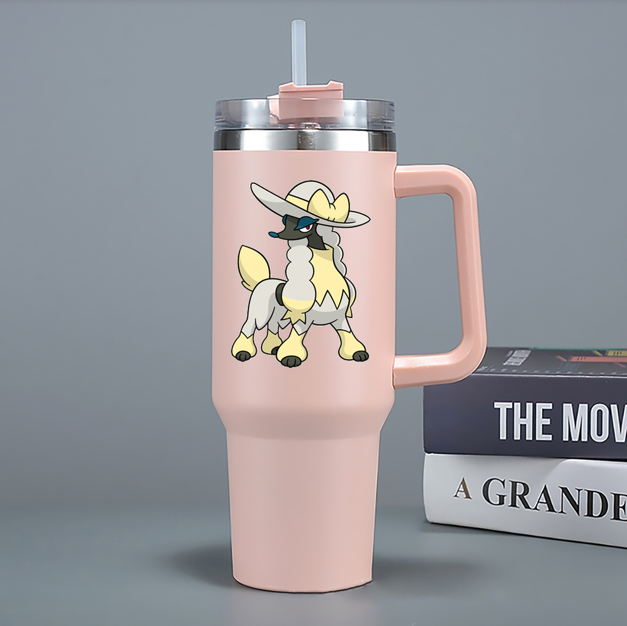 （画像用） ポケットモンスター Pokémon 1200mL車用タンブラー - クリスタルステッカー（プラスチックストロー付き）